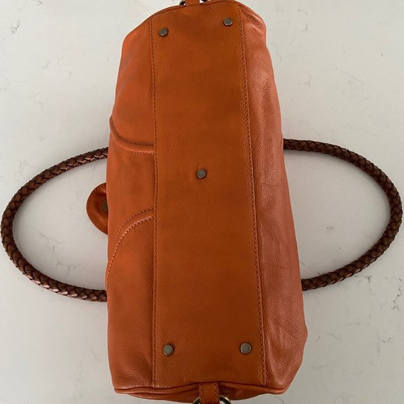 NEW Nuovedive Italian Leather Handbag with Braided Leather Handles - Picture 7 of 16